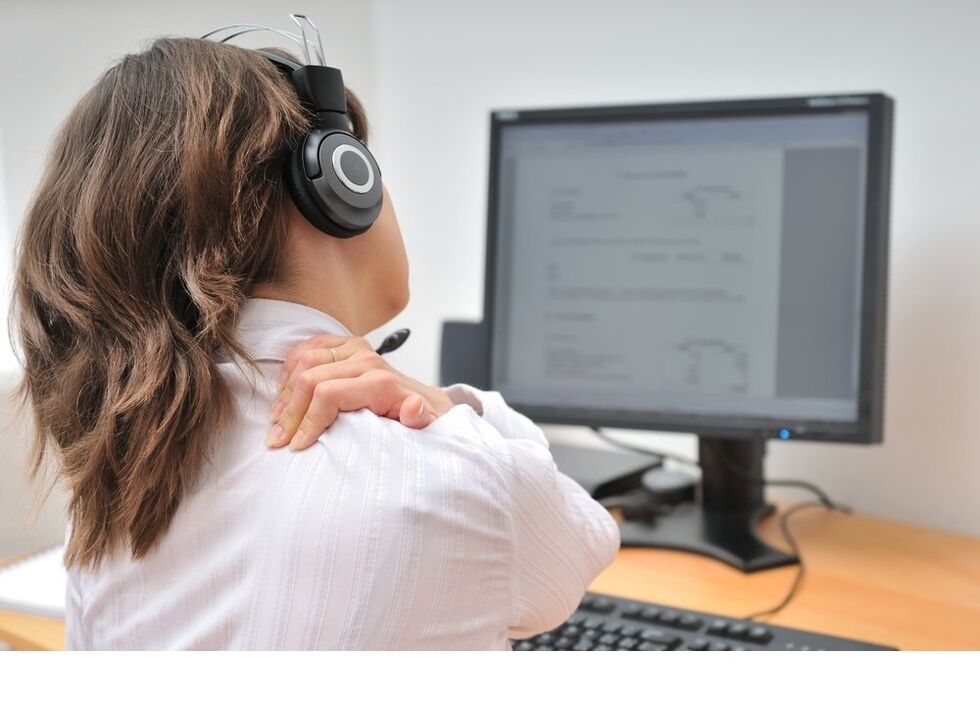 Neck pain caused by sedentary work